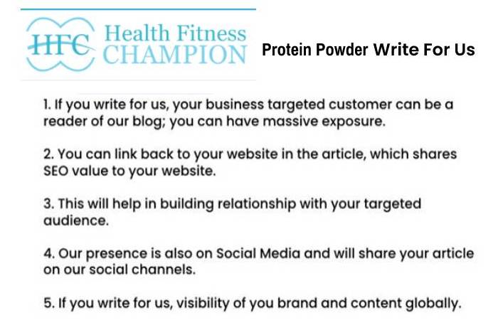 Protein Powder Write For Us