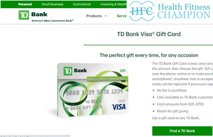 td bank new york visa giftcard info