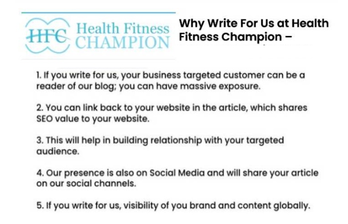 Why Write For Us at Health Fitness Champion – Gastric Sleeve Write For Us