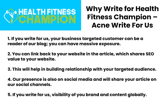 Why Write for Health Fitness Champion – Acne Write For Us