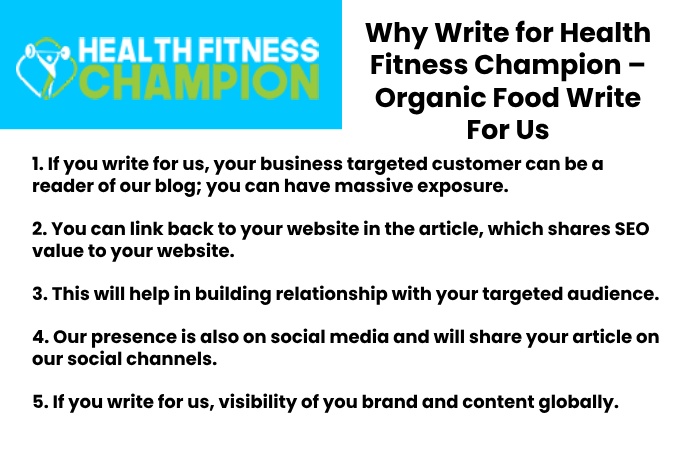Why Write for Health Fitness Champion – Organic Food Write For Us
