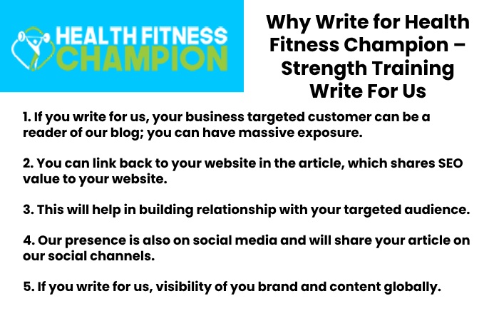 Why Write for Health Fitness Champion – Strength Training Write For Us