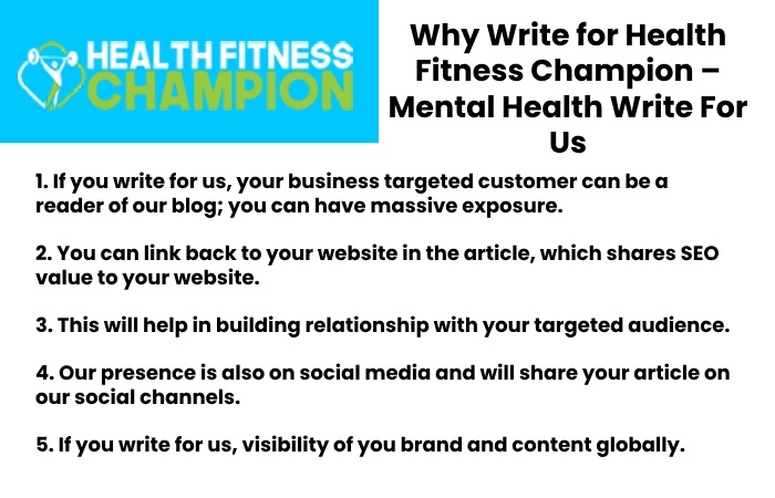 Why Write for Health Fitness Champion – Mental Health Write For Us