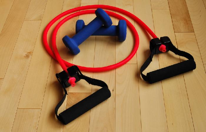 Resistance Bands and Light Weights